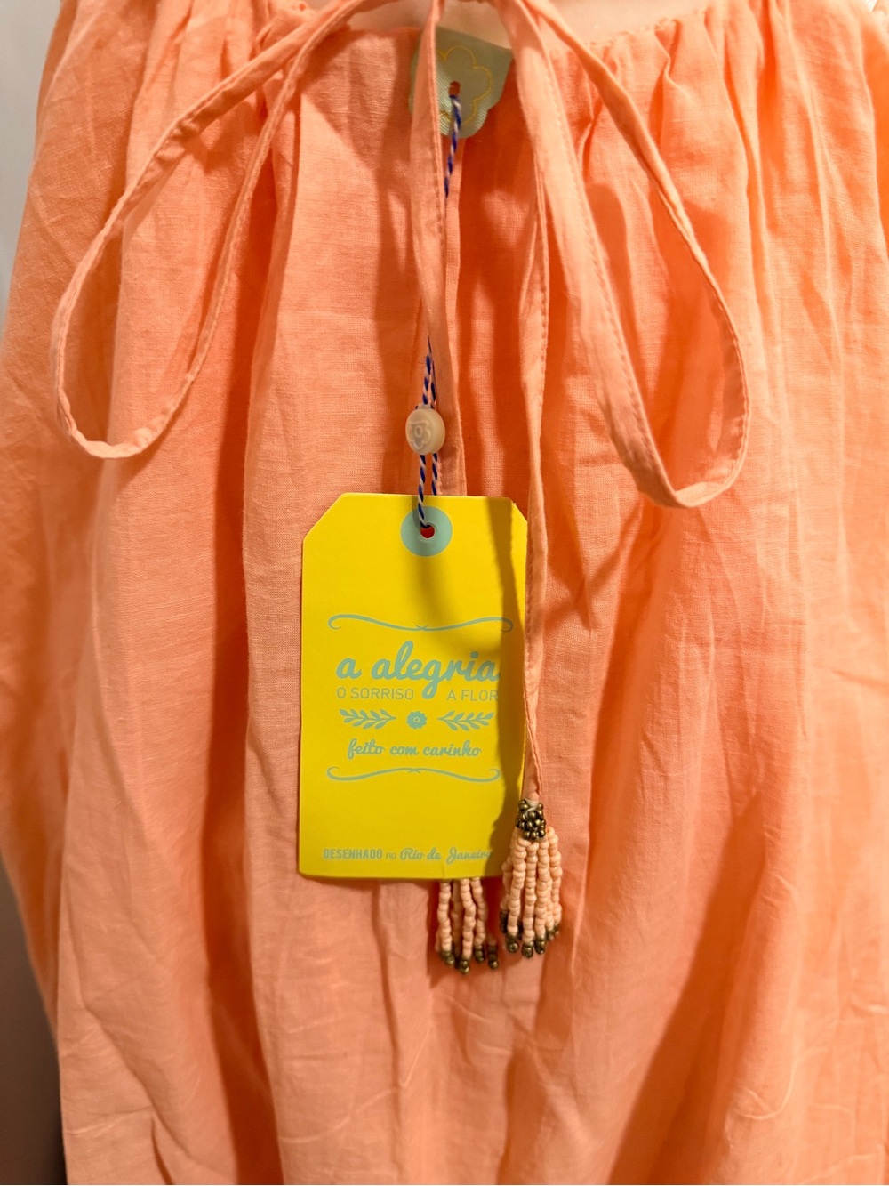 FARM Rio Peach Embroidered Tiered Midi Dress - Picture 11 of 11